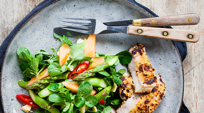 KIKÆRTEKOTELETTER MED FORFRISKENDE MELONSALAT